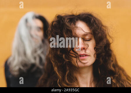 Woman with eyes closed Stock Photo