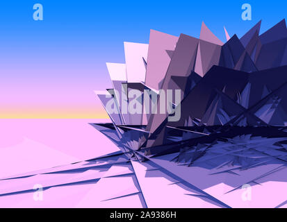 Abstract 3D background with polygons structure, chaotic and sharp Stock Photo