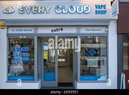 vape shops worthing Worthing, West Sussex, UK, November 12, Every Cloud Vape Store in the  seaside town of Worthing Stock Photo