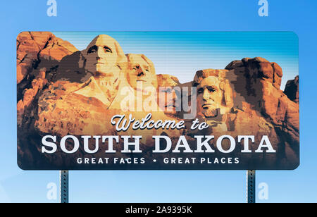Welcome to South Dakota sign, USA Stock Photo