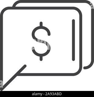 finance bank money icon thick line vector illustration Stock Vector