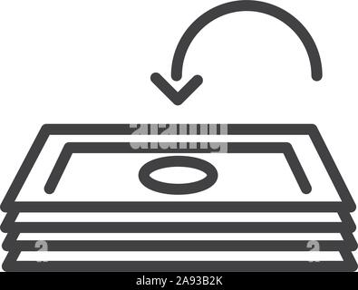 deposit coin finance bank money icon thick line vector illustration Stock Vector