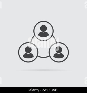 People network icon in flat style isolated on grey background. For your design, logo. Vector illustration. Stock Vector