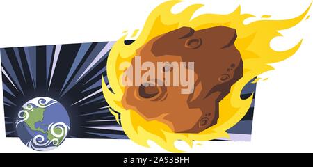 Asteroid vector illustration for Meteor Day on June 30th. Comet color ...