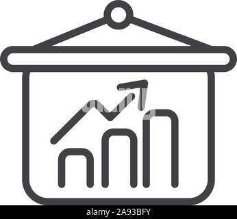 chart board finance bank money icon thick line vector illustration Stock Vector