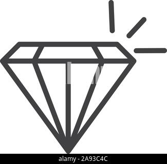 diamond treasure money icon thick line vector illustration Stock Vector