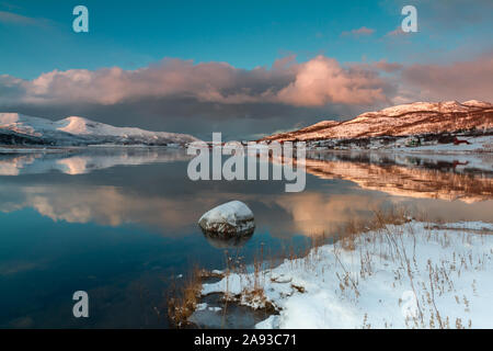 Dåfjord in Northern Norway in winter Stock Photo