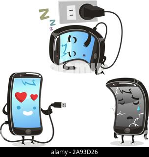Smartphone mobile telephone, vector illustration cartoon. Stock Vector