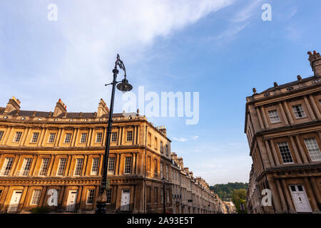 The Circus is a historic street of large townhouses in Bath, Somerset, England, UK Stock Photo