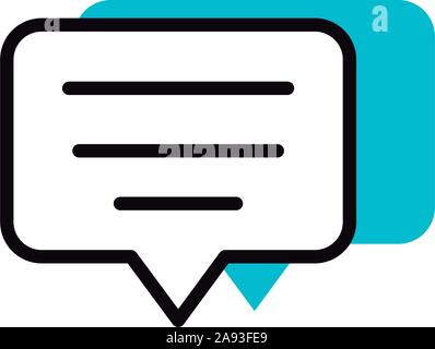 speech bubble social media icon line and fill vector illustration Stock Vector
