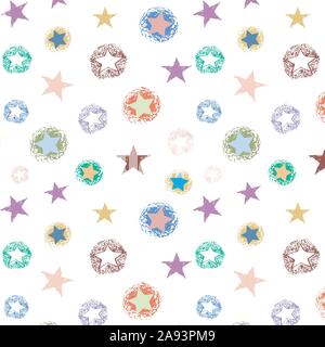 Seamless pattern stars on white background. Stock Vector