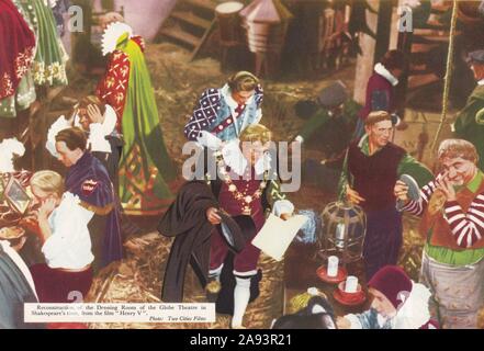 Reconstruction of the Dressing Room of the Globe Theatre in Shakespeare's time, from the film 'Henry V' - William Shakespeare - Stratford Upon Avon Stock Photo