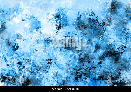 Abstract modern painting . Textured background in shades of blue and black. Stock Photo
