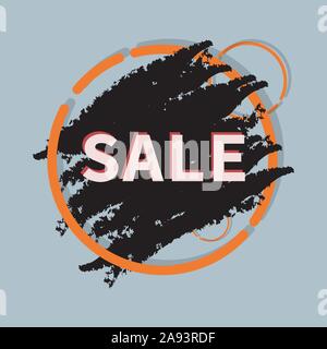 Logo brush painted acrylic over gray background. Stock Vector
