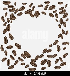 Coffee cafe. Coffee beans in abstract style on white background. Beans vector icon. White background Stock Vector