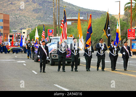 Start of the 100th Veterans day parade in Tucson AZ Stock Photo