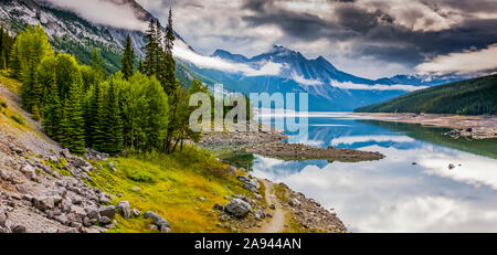 Medicine Lake, Jasper National Park; Alberta, Canada Stock Photo