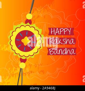 Card of happy raksha bandhan - Vector illustration Stock Vector