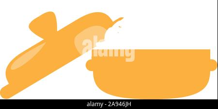 Isolated crock pot on a white background - Vector illustration Stock Vector