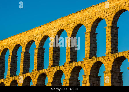 Roman Aqueduct of Segovia; Segovia, Castile and Leon, Spain Stock Photo