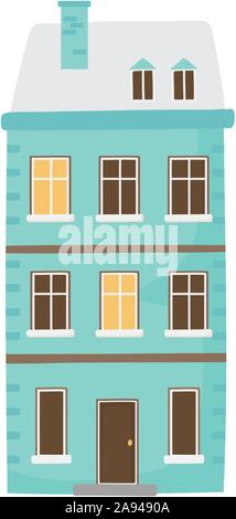 classic house winter snow facade icon vector illustration Stock Vector ...