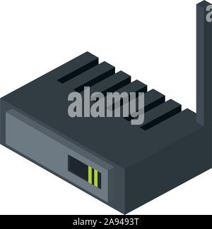 router technology hardware device computer vector illustration isometric Stock Vector