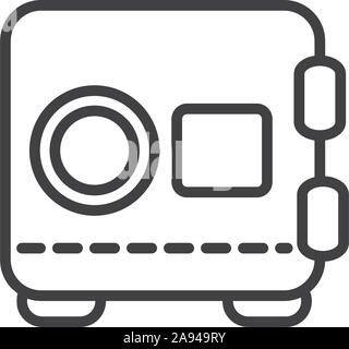 safe box finance bank money icon thick line vector illustration Stock Vector