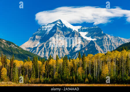 Mount Robson, Mount Robson Provincial Park, Canadian Rockies; British Columbia, Canada Stock Photo