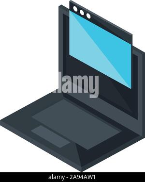 laptop website technology hardware device computer vector illustration isometric Stock Vector