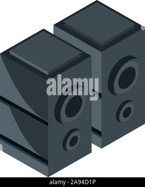 speakers technology hardware device computer vector illustration isometric Stock Vector