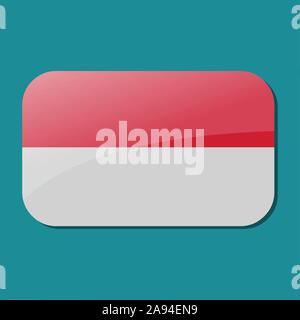 square with indonesian or monaco flag vector symbol illustration Stock Vector