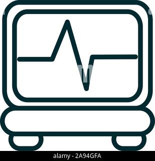 monitoring cardio heart rate equipment medical icon line vector illustration Stock Vector