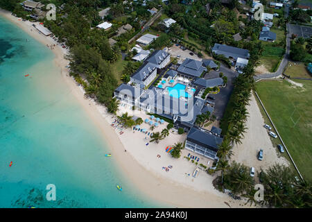 Muri Beach Club Hotel Rarotonga, Muri Lagoon, Rarotonga, Cook Islands, South Pacific - drone aerial