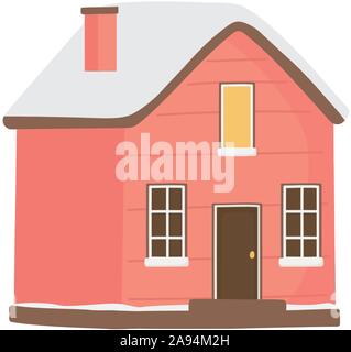 classic house winter snow facade icon vector illustration Stock Vector ...
