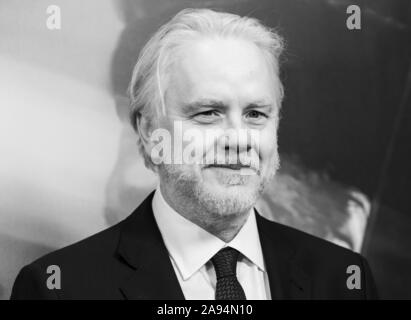 New York, NY - November 12, 2019: Tim Robbins wearing suit by Giorgio Armani attends premiere of Dark Waters at Walter Reade Theater at Lincoln Center Stock Photo