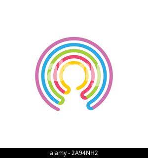 lines art linear linked logo for your business Stock Vector