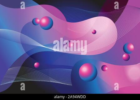 Abstract bright colorful vector background with waves fantastic elements Stock Vector