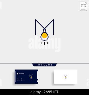 Bulb Idea Letter M Logo Template Vector Stock Vector