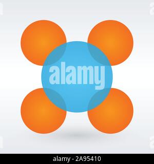 Minimalist infographic design layout. Circular chart with five round elements . Vector illustration isolated on modern background. Stock Vector