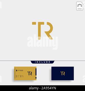 Letter TR RT T R Logo Design Simple Vector Stock Vector