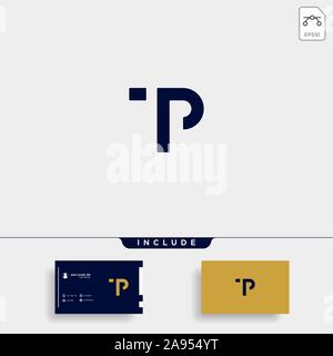 Letter TP PT T P Logo Design Simple Vector Stock Vector
