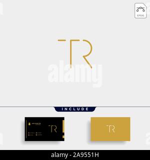 Letter TR RT T R Logo Design Simple Vector Stock Vector
