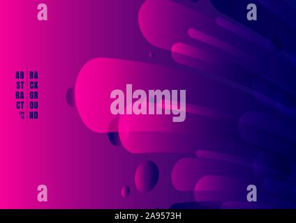 Abstract geometric dynamic shapes composition blue and pink gradients background. Fluid or liquid flowing horizontal. Vector illustration Stock Vector