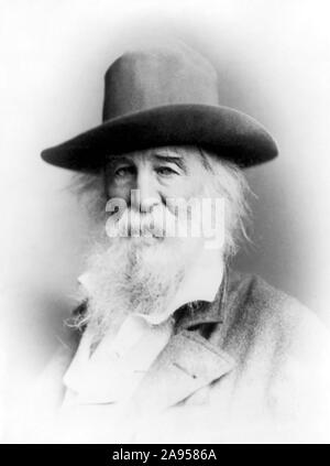 Vintage portrait photo of American poet, essayist and journalist Walt Whitman (1819 – 1892). Photo circa 1881 by Gutekunst. Stock Photo