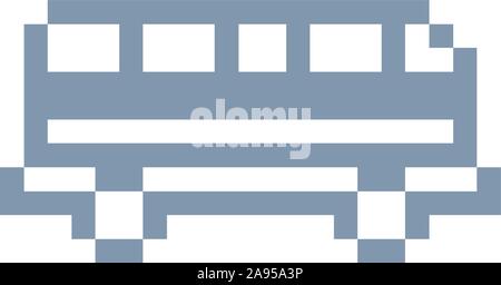 Bus Coach Pixel 8 Bit Video Game Art Icon Stock Vector