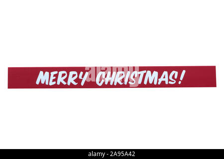 Hand painted Merry Christmas sign isolated on white background Stock Photo