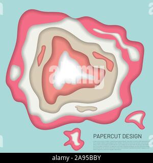 Abstract 3d paper cut banner. Vector illustration Stock Vector