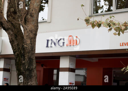 Dutch ING bank ATM machine in Holland The Netherlands ...
