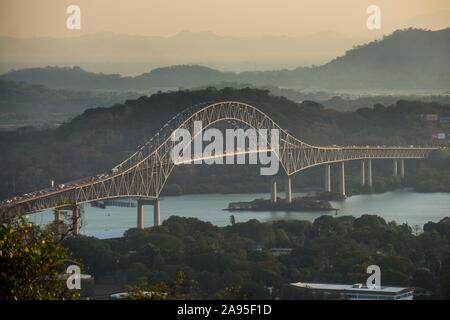 Puente de las Americas, Bridge of the Americas, arched bridge over the Panama Canal, Panama City, Panama Stock Photo
