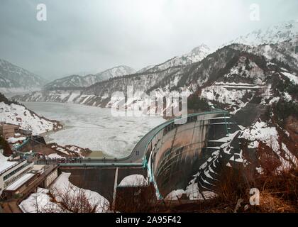 Kurobe Reservoir, Kurobe Dam, Great Dam, Tateyama Kurobe Alpine Route, Tateyama, Japan Stock Photo